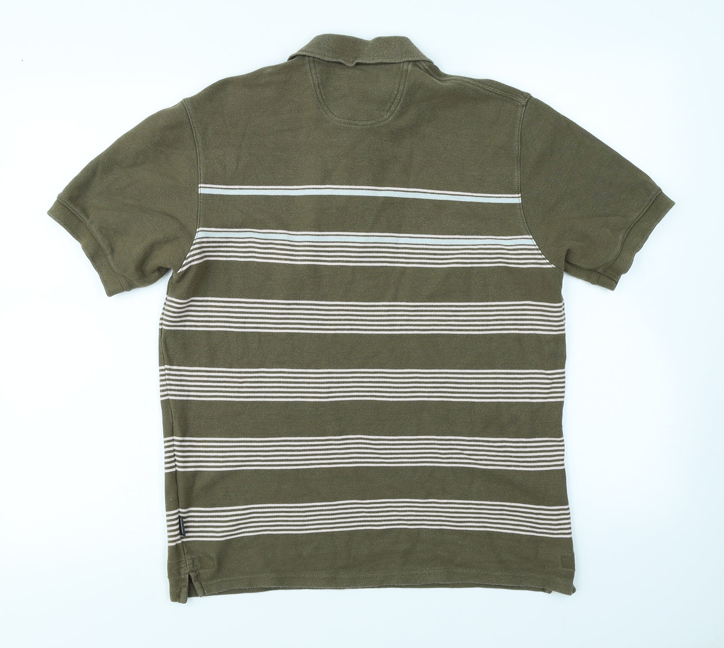 Rockport Mens Green Striped   Polo Size M