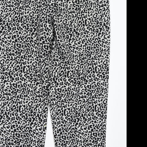 Cortefiel Womens White Animal Print  Trousers  Size 14 L26 in