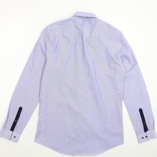 F&F Mens Blue Striped   Dress Shirt Size 14.5
