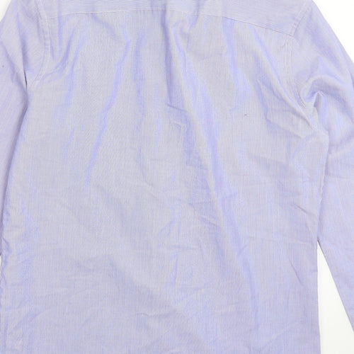 F&F Mens Blue Striped   Dress Shirt Size 14.5