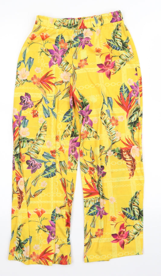 Primark Girls Yellow Floral  Top Pyjama Pants Size 8 Years