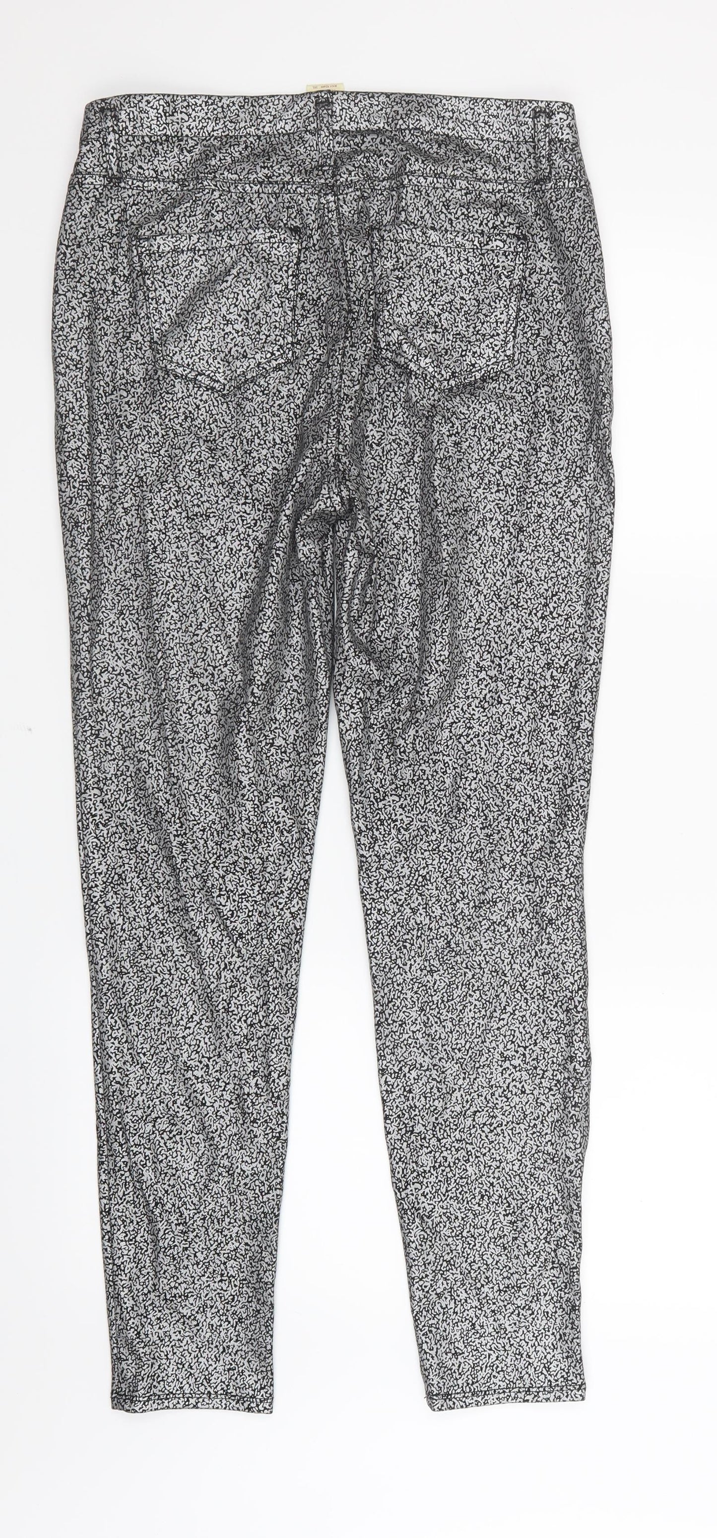 Faded Glory Womens Silver Geometric  Jegging Trousers Size 8 L29 in