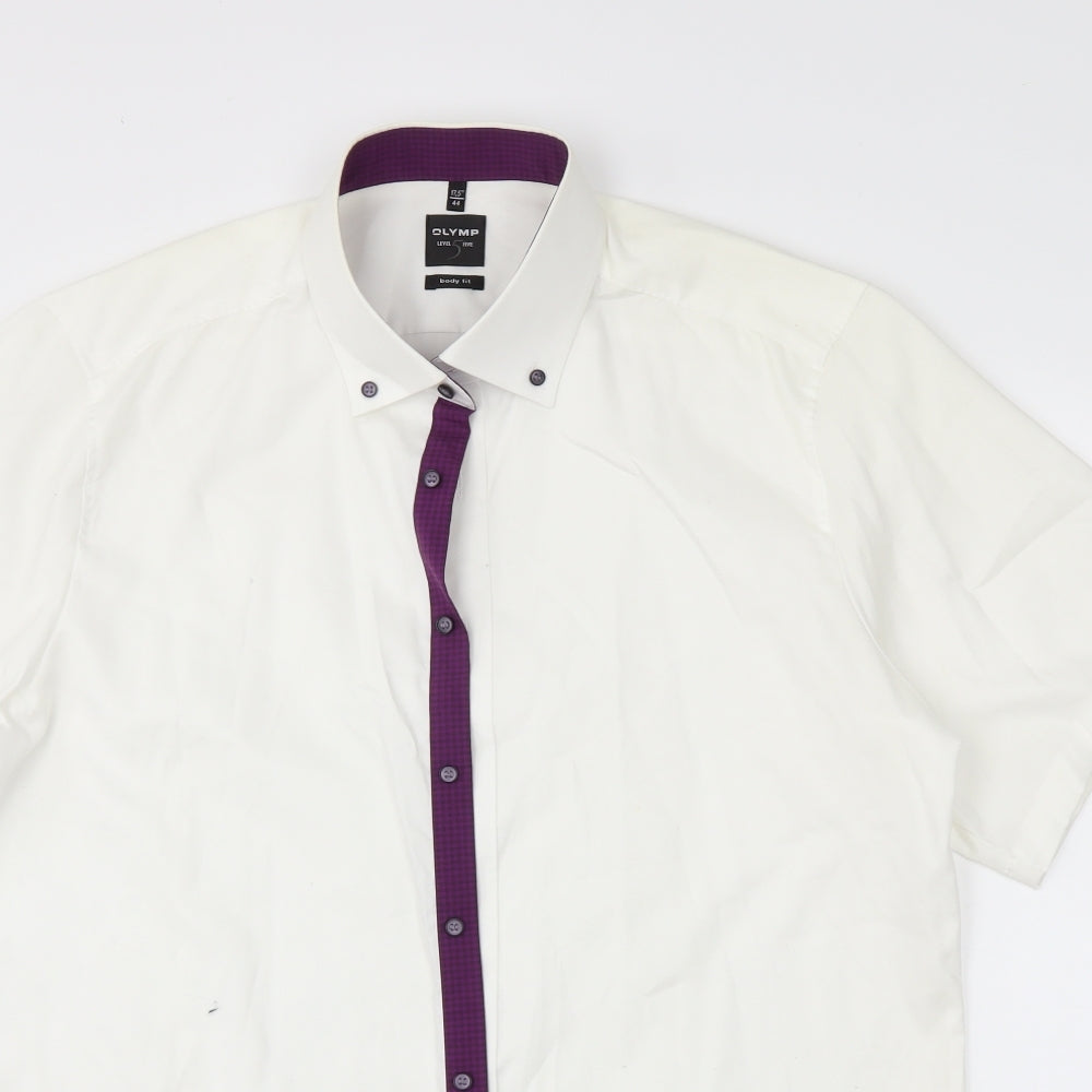 oymp Mens White    Dress Shirt Size S