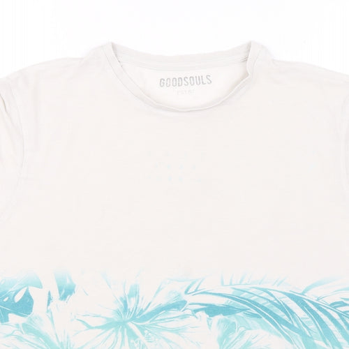 Goodsouls Womens White   Basic T-Shirt Size M  - Hawaiian