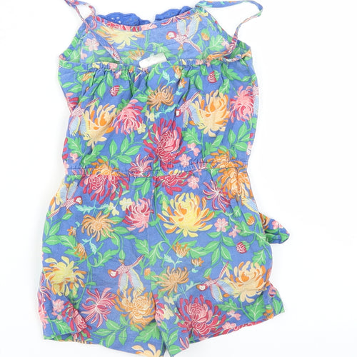 E-vie Girls Blue Floral  Playsuit One-Piece Size 2 Years
