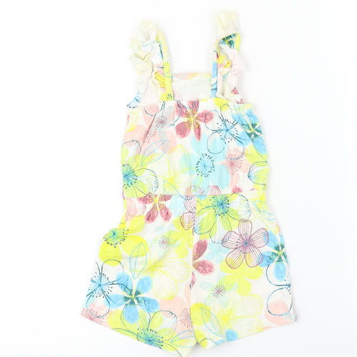 George  Girls White Floral  Jumpsuit One-Piece Size 2 Years