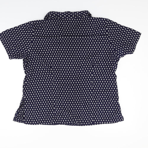 Vortex Womens Blue Polka Dot  Basic Button-Up Size 20