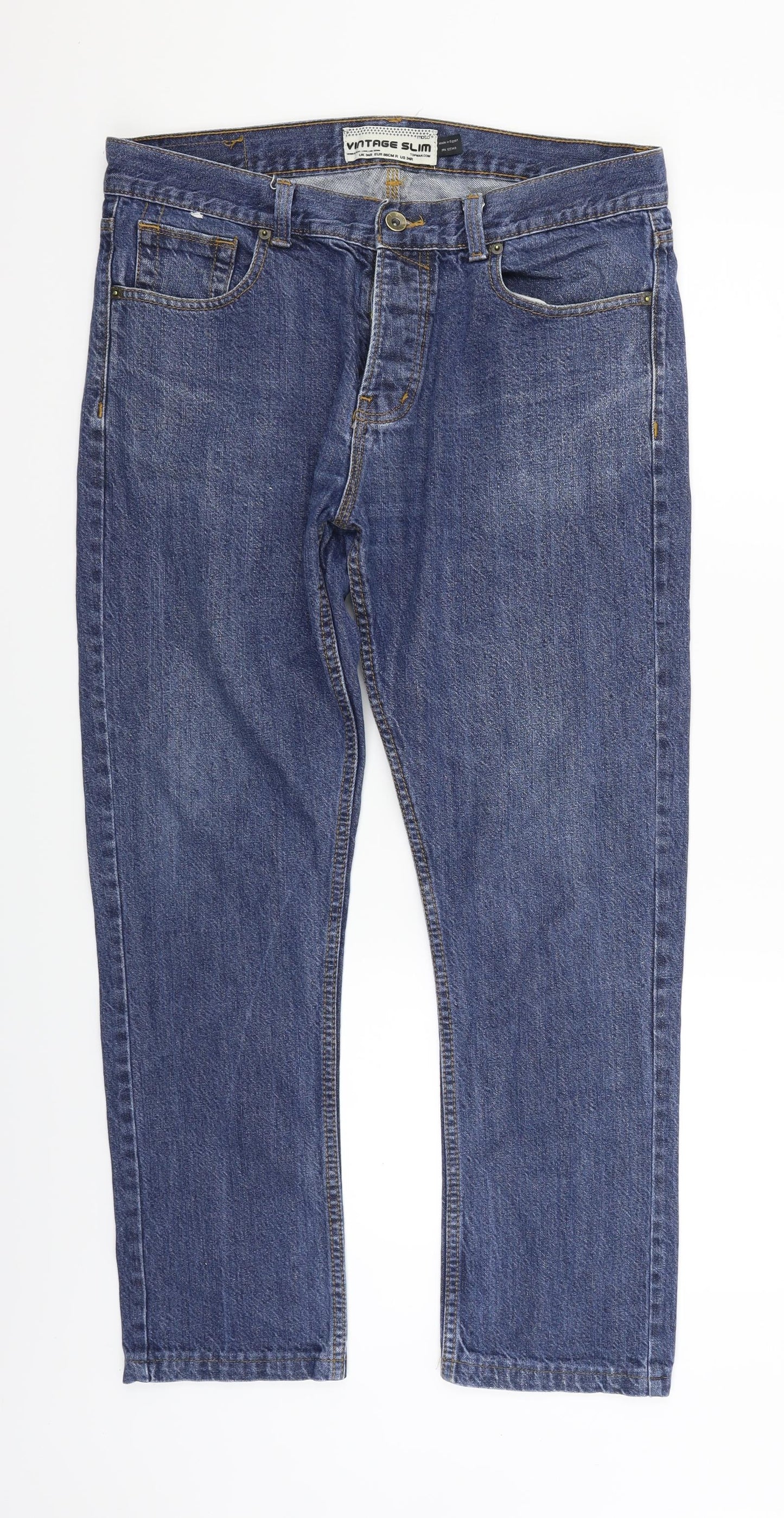 Topman Mens Blue   Straight Jeans Size 34 in L28 in
