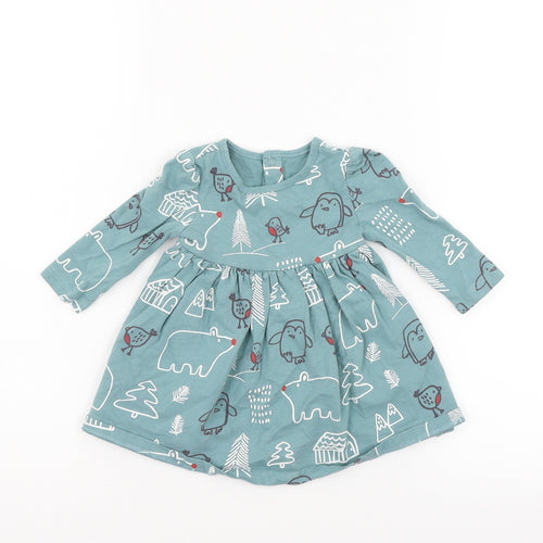 Marks and Spencer Girls Blue   Fit & Flare  Size 3-6 Months