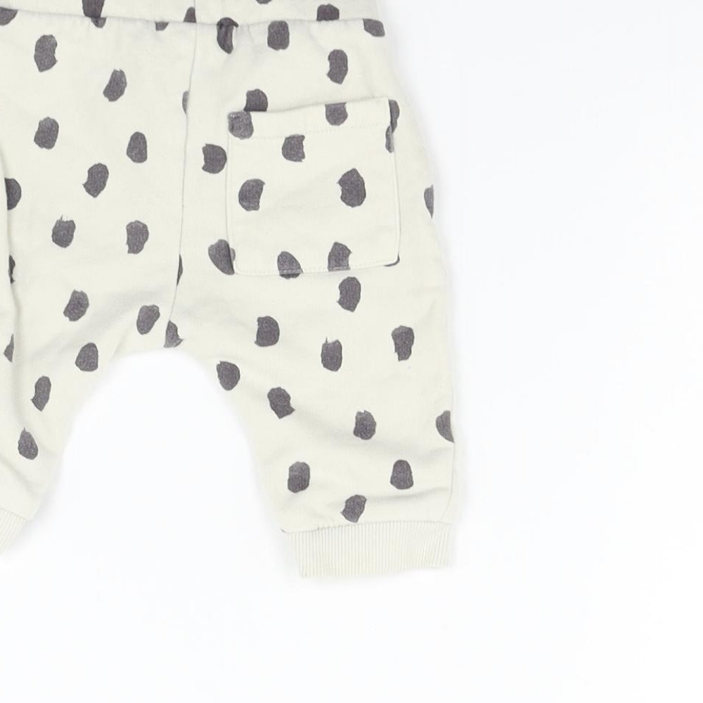 Marks and Spencer Boys Beige Animal Print  Jogger Trousers Size 3-6 Months