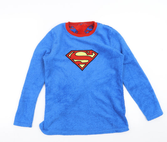 Primark Boys Blue Solid   Pyjama Top Size 11-12 Years  - superman