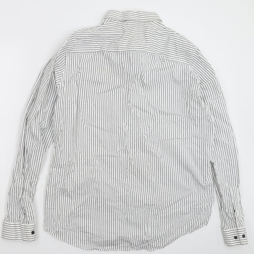NEXT Mens White Striped   Dress Shirt Size XL