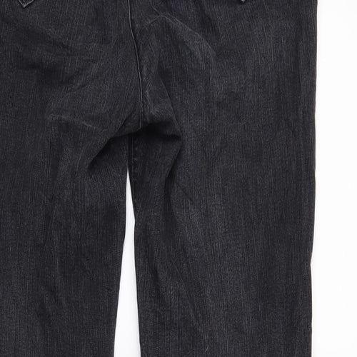 ZERRES Womens Black  Denim Straight Jeans Size 14 L26 in