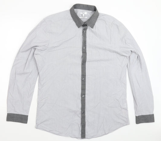 F&F Mens Grey    Dress Shirt Size 16