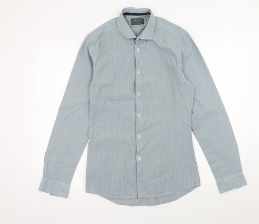 Marks and Spencer Mens Blue Striped   Dress Shirt Size 14.5