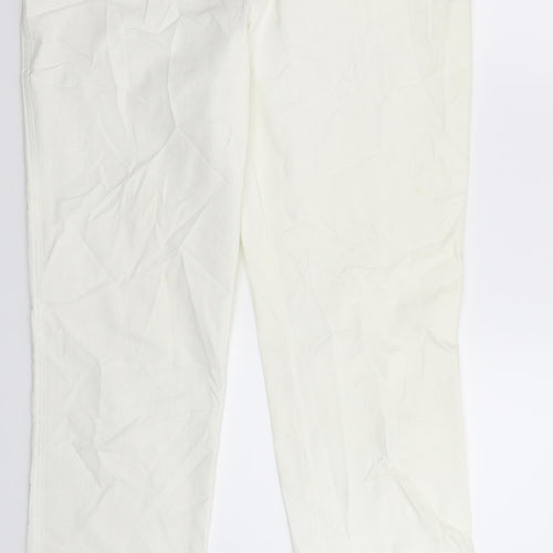 MICHELE Womens White  Denim Straight Jeans Size 14 L33 in