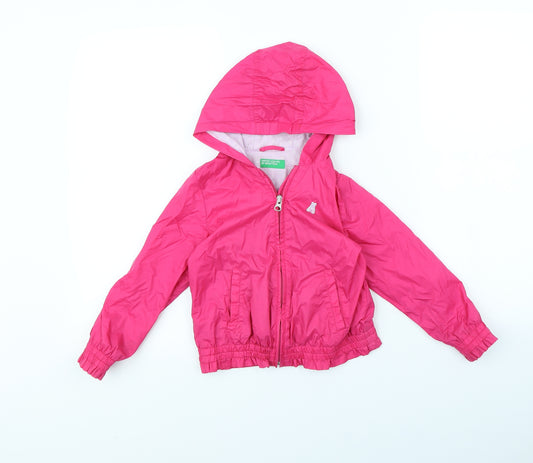 United Colors of Benetton Girls Pink   Rain Coat Coat Size 3 Years