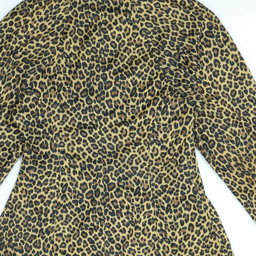 COTTON CLUB Womens Brown Animal Print  Jacket  Size M
