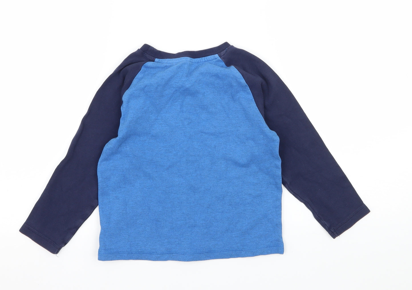 George Boys Blue Solid Jersey  Pyjama Top Size 6-7 Years