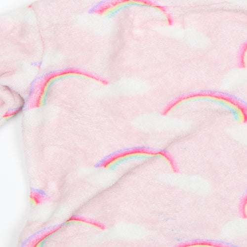 F&F Girls Pink Solid  Top Pyjama Top Size 4-5 Years  - Rainbows