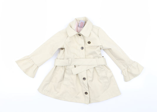 Tamari Girls Beige   Overcoat Coat Size 2 Years