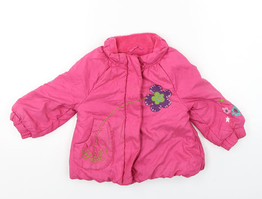 NEXT  Girls Orange Floral  Jacket Coat Size 2 Years