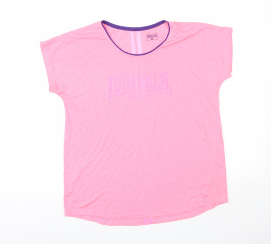 Lonsdale Womens Pink   Basic T-Shirt Size 14