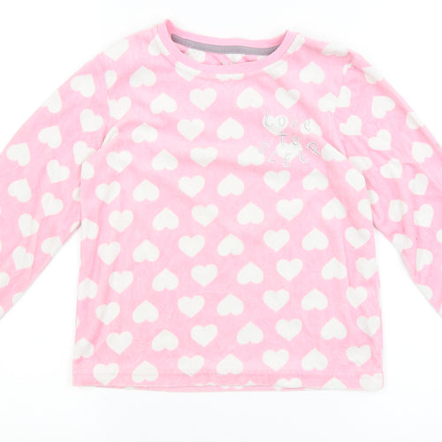 Primark Girls Pink Solid  Top Pyjama Top Size 7-8 Years  - hearts