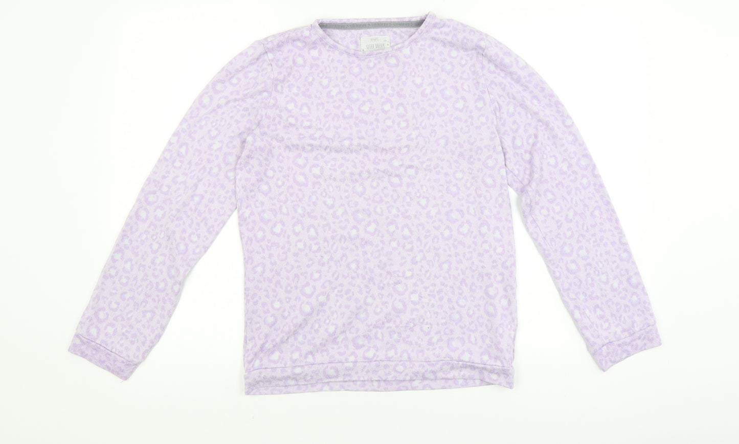 F&F Girls Purple Animal Print  Top Pyjama Top Size 12-13 Years