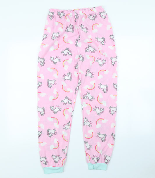 Primark Girls Pink Spotted   Pyjama Pants Size 13 Years  - Unicorn