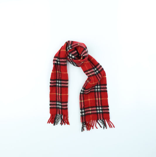 Preworn Unisex Red Check  Scarf  One Size