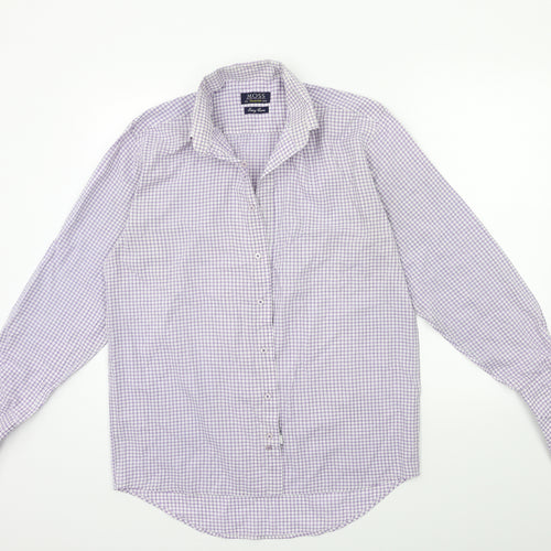 MOSS Mens Purple Check   Dress Shirt Size 15.5