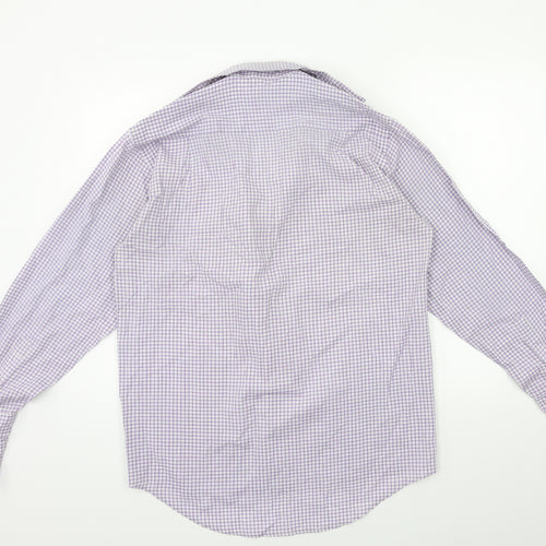 MOSS Mens Purple Check   Dress Shirt Size 15.5