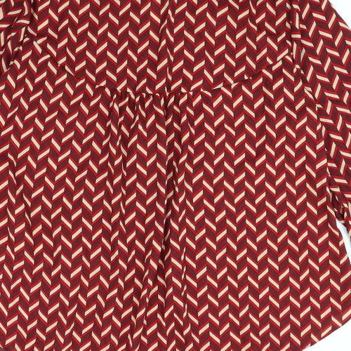 Primark Womens Red Striped  Basic Button-Up Size 16
