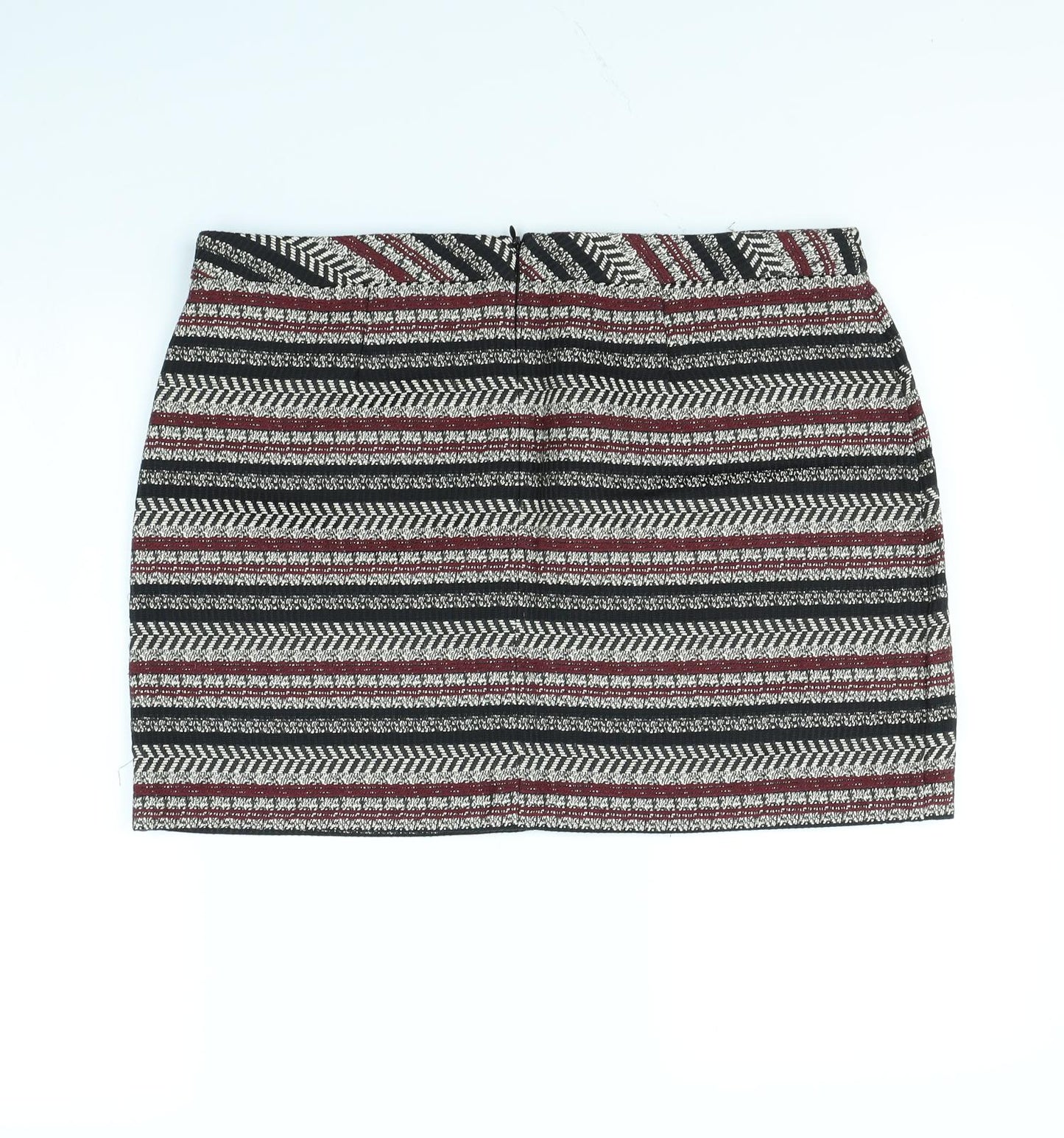 New Look Womens Black Striped  Mini Skirt Size 16