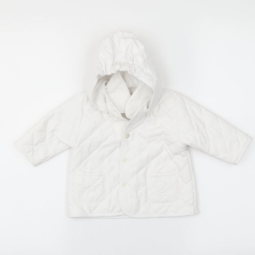 Emile et Rose Girls White   Quilted Coat Size 0-3 Months