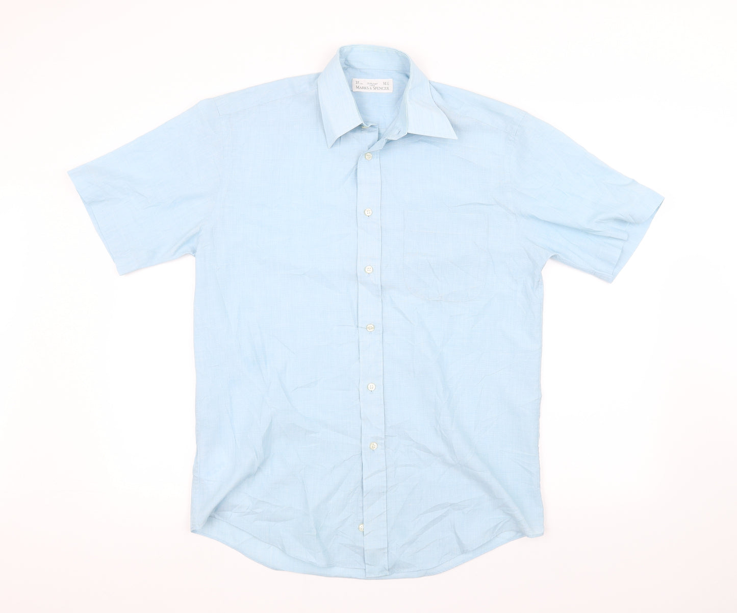 Marks and Spencer Mens Blue    Dress Shirt Size 14.5