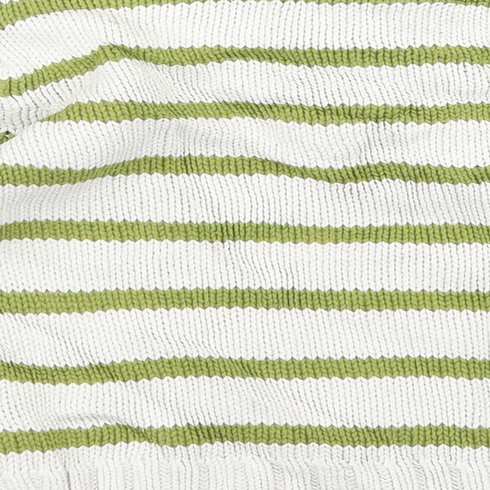 m&s Boys White Striped  Pullover Jumper Size 3 Years
