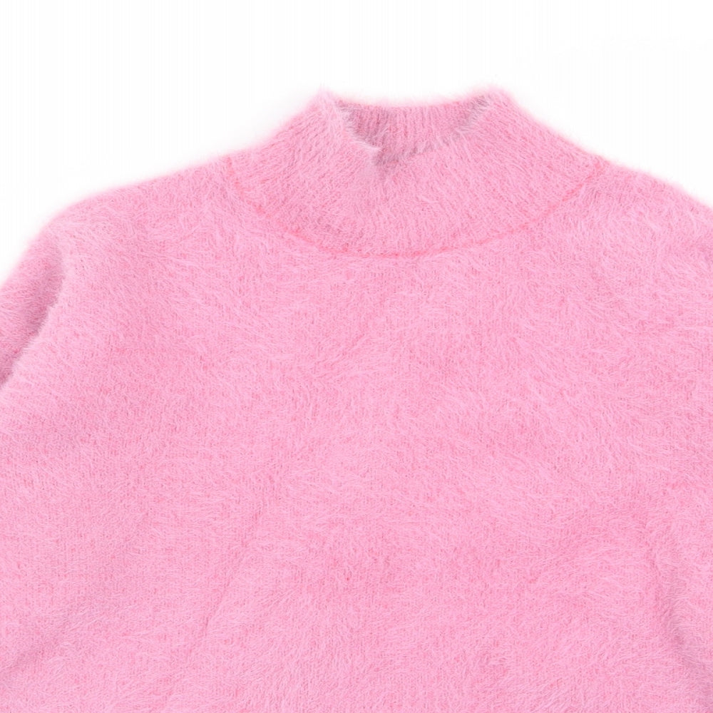 Preworn Girls Pink  Rayon Pullover Jumper Size 9 Years