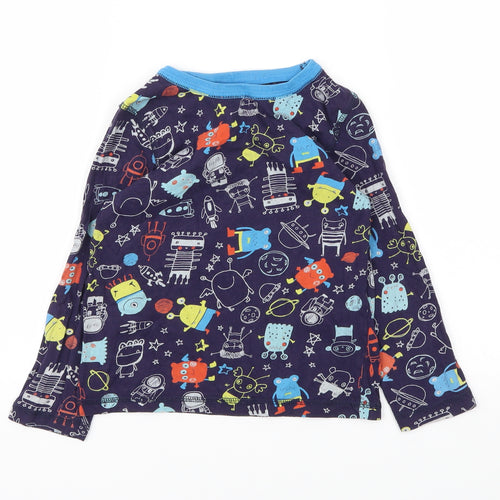 George Boys Blue Animal Print   Pyjama Top Size 4-5 Years