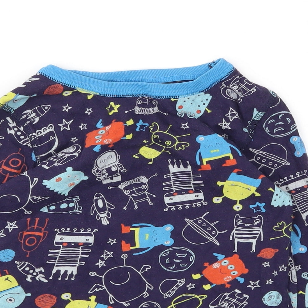 George Boys Blue Animal Print   Pyjama Top Size 4-5 Years