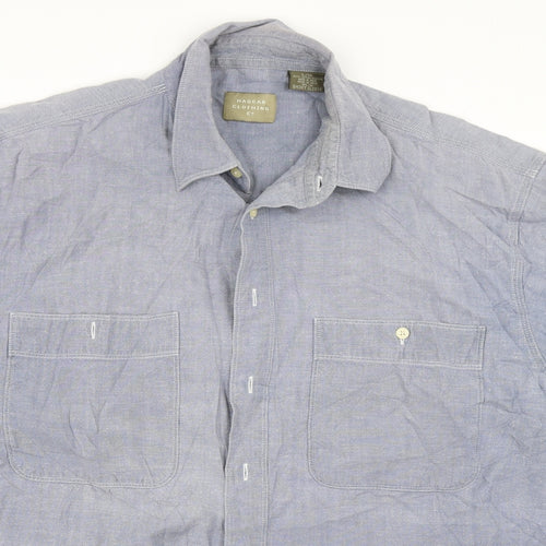 Haggar Mens Blue    Button-Up Size L