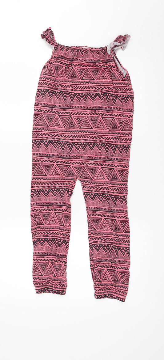 Matalan Girls Pink Geometric  Trousers One-Piece Size 6 Years