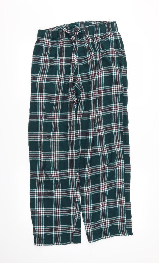 F&F Girls Green Plaid  Capri Pyjama Pants Size M