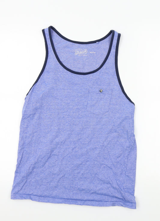 Fabric8 Mens Blue Striped  Basic T-Shirt Size M