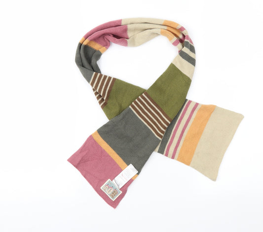 Joules Girls Multicoloured Striped Knit Rectangle Scarf Scarves & Wraps Size Regular