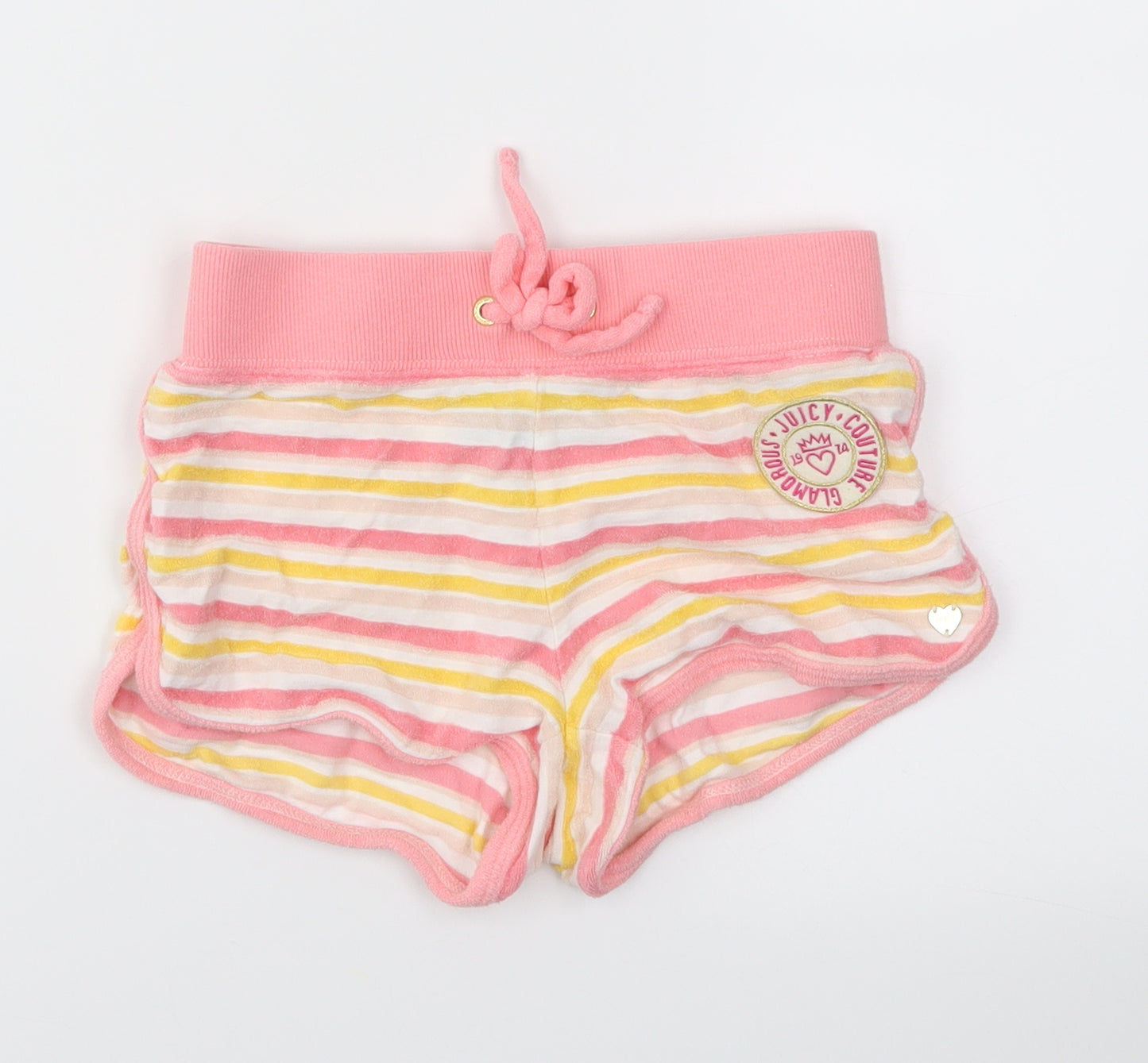 Juicy Couture Girls Pink Striped  Sweat Shorts Size 6-7 Years