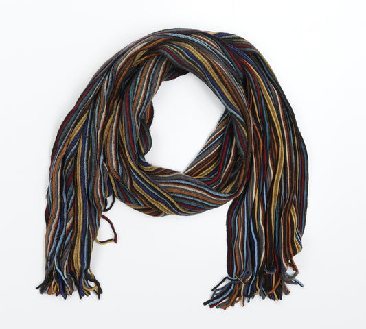 Preworn Unisex Multicoloured Striped Knit Scarf  One Size