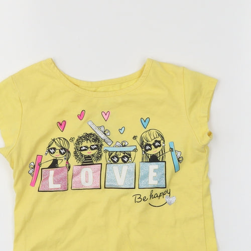 Garanimals Girls Yellow   Basic T-Shirt Size 6 Years