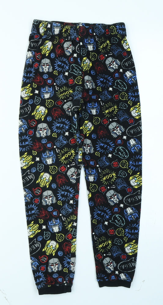 George Boys Black Solid   Pyjama Pants Size 9-10 Years  - Transformers